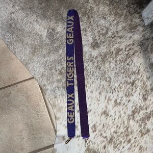 LSU Geaux Tigers Clear Beaded Bag Strap Purple and Gold Gameday